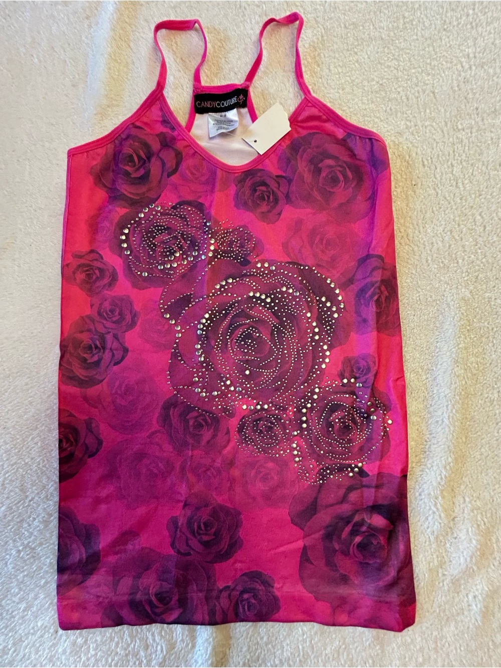 💖2 for $20 - Magenta Pink Rhinestones Top